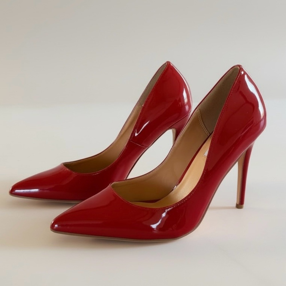 Steve Madden Altisha Red Patent Pointed Toe Stiletto Heels Womens Size 10